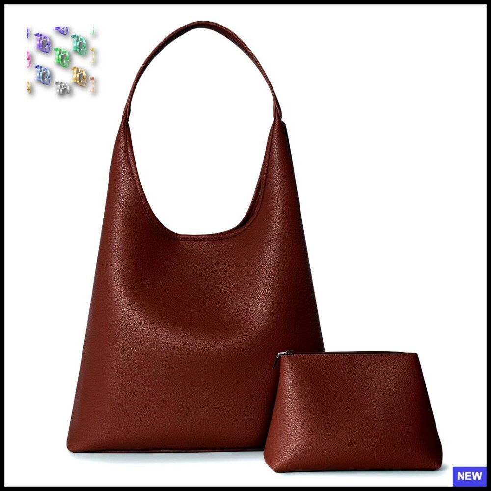 Slouchy Hobo Bag Vegan Leather Shoulder Purse Tote Everyday Chic